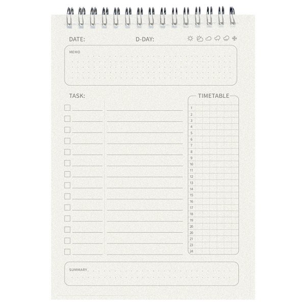 Kalender med dagplanering A5