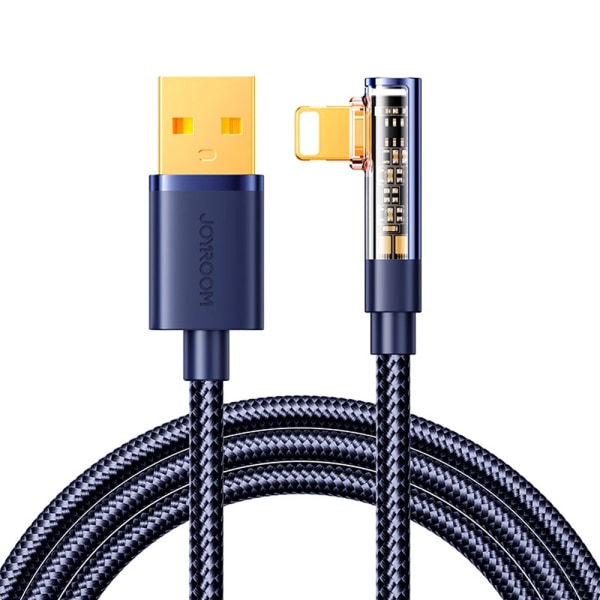 Joyroom USB-kaapeli USB Lightning kulma kaapeli 2.4A 1.2m - sin