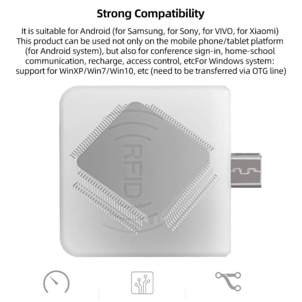 RFID-läsare 125 kHz med MicroUSB för Android