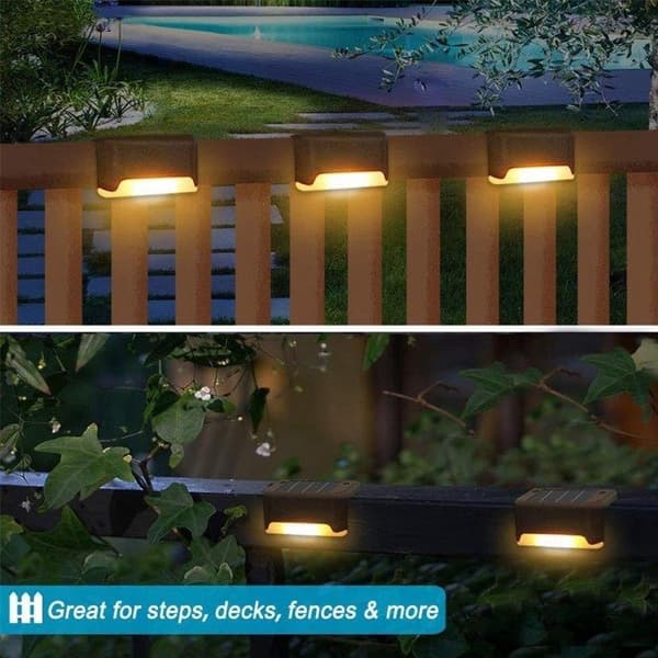 Solcellebelysning til trappe 12 stk. IP65 / til terrasse og heg