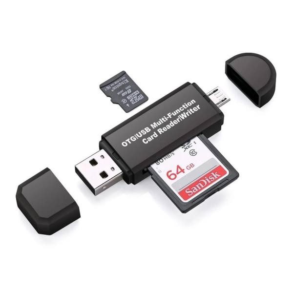 4 i 1 Minneskortläsare med USB & MicroUSB