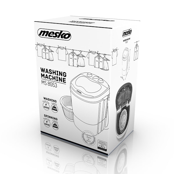 Mesko MS8053 Minitvättmaskin 3 kg kapacitet