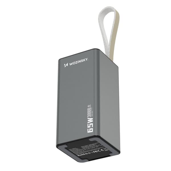 Powerbank 30000mAh med 65W snabbladdning, 2xUSB-C och 1xUSB för