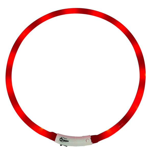 LED-halsband till hund - röd