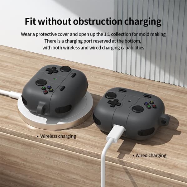 Silikonecover i spilcontroller-design til AirPods 3 – Grå