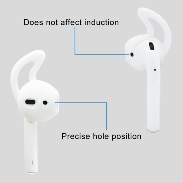 Silikon-earhooks för Apple AirPods - Vita