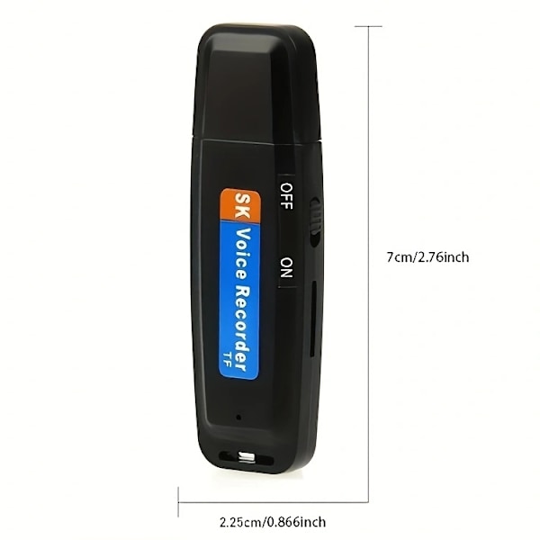 Diktafon via USB - Svart