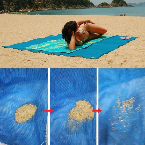 Sandfri Matta - 2x2 meter rosa