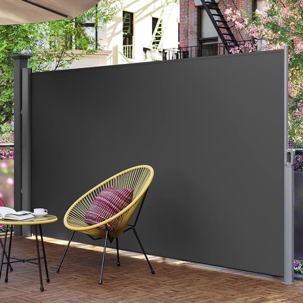 Udtrækkelig sidemarkise 200×400 cm / afskærmning til terrasse,