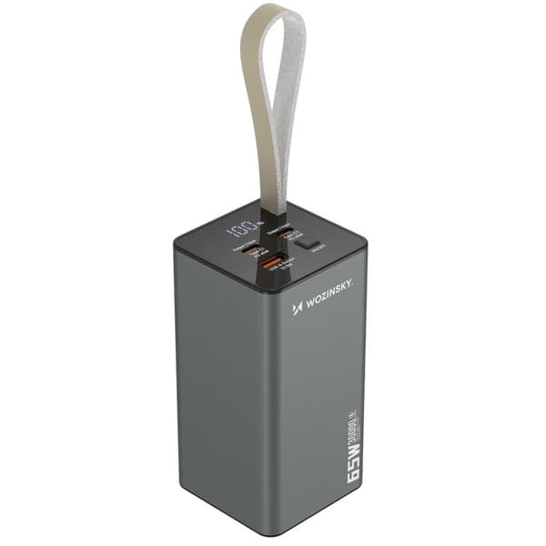 30000mAh powerbank med 65W hurtigopladning, 2xUSB-C og 1xUSB ti