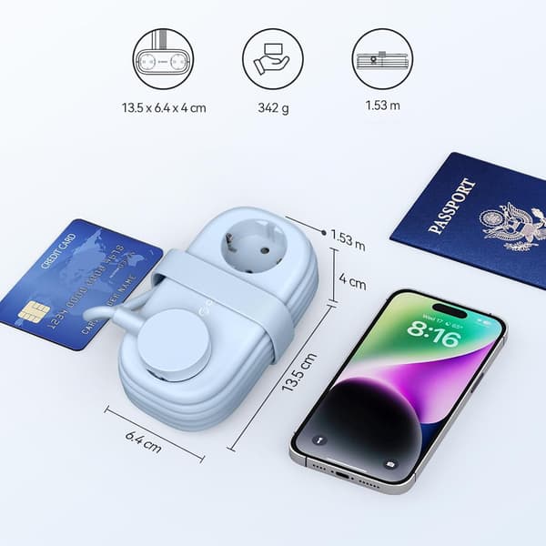 Orico AP3 20 W GaN 5-i-1-stikdåse 2x vekselstrøm + 2x USB-A + 1