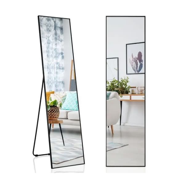 Helkroppsspegel 160 × 40 cm – Svart