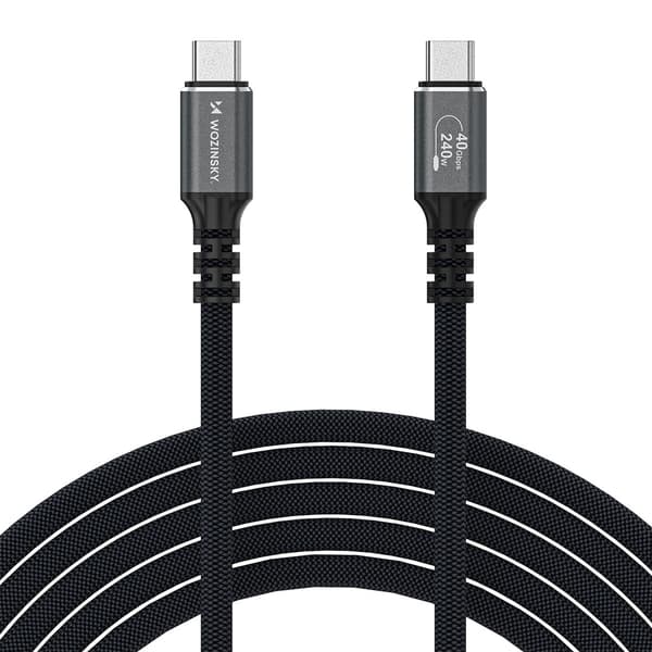 Wozinsky Thunderbolt 4 USB-C-kabel 240W 1m 4K - Sort