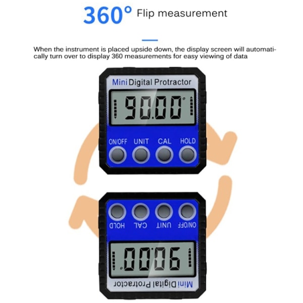 Digital Vinkelmåler med stærk magnet - Lcd display