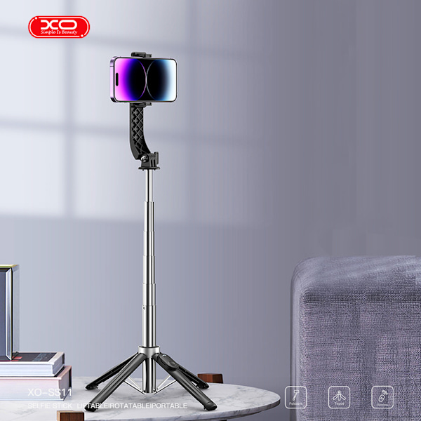 XO Selfiestick med Bluetooth och inbyggt stativ – 100 cm