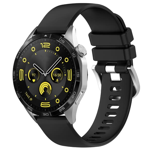 Silikonearmbånd 22mm til Huawei Watch GT 4 46mm - Sort