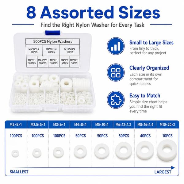 Distansbrickor i nylon 500-pack - Vit / Nylonbrickor / Isolerbr