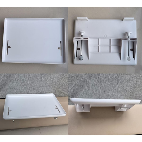 Hvid sengehylde i ABS-plast - 32 cm