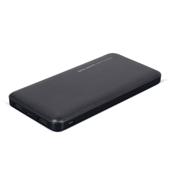 Powerbank 10000mAh 2xUSB ja 1xUSB-C - Musta