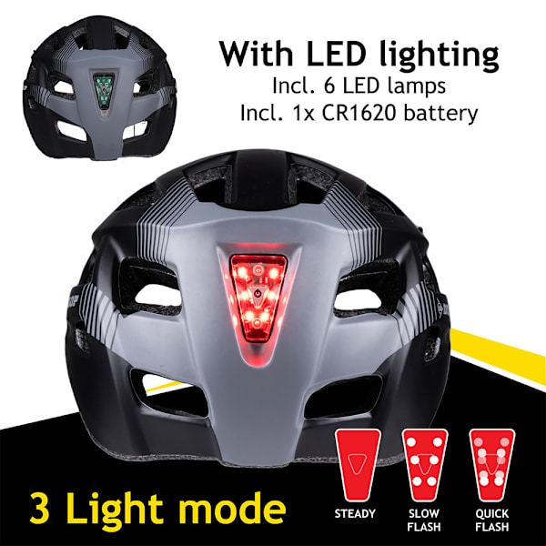 Dunlop pyöräilykypärä LED-valolla 58-61cm