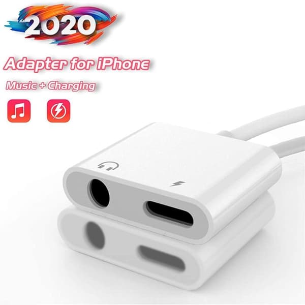 Opladnings- og hovedtelefonadapter - Lightning til 3,5 mm og Li
