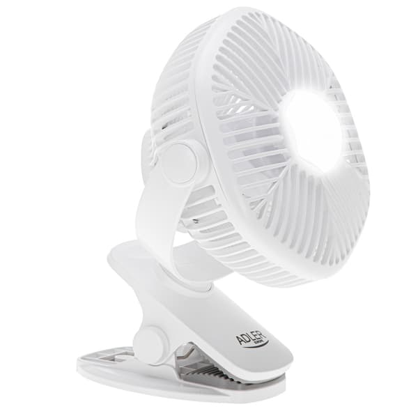 Genopladelig ventilator med klemme - Hvid / Ventilator med klem