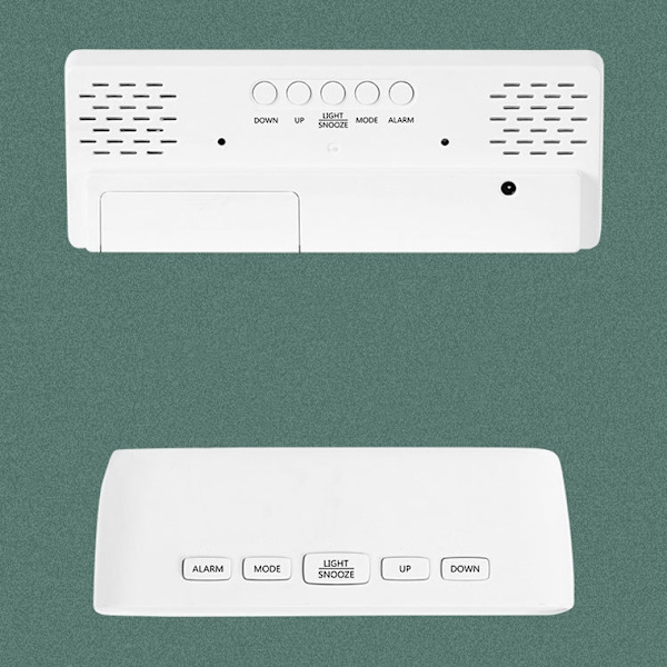 LED Väckarklocka Arc med vita siffror - Vit