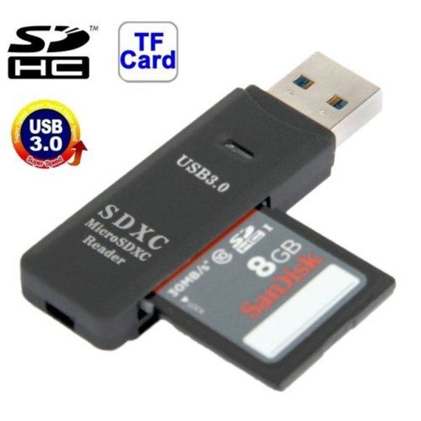 USB 3.0 kortläsare för Micro-SD och SD(HC) med hög dataöverföri