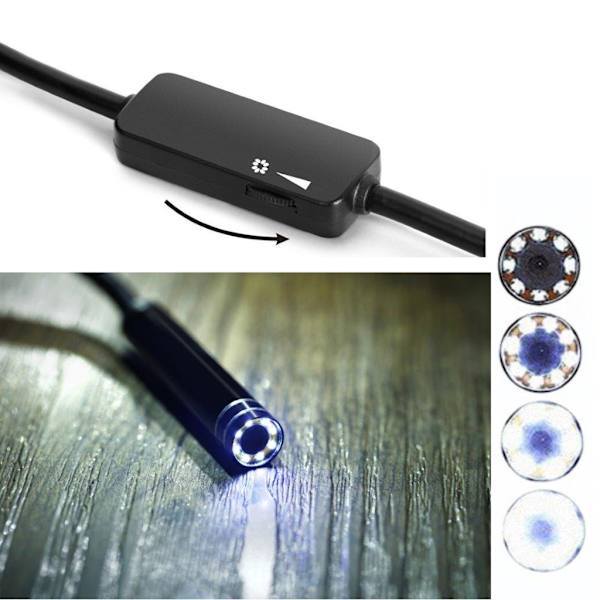 USB Type-C-tarkastuskamera 7 mm:n kennolla ja 10 metrin kaapeli