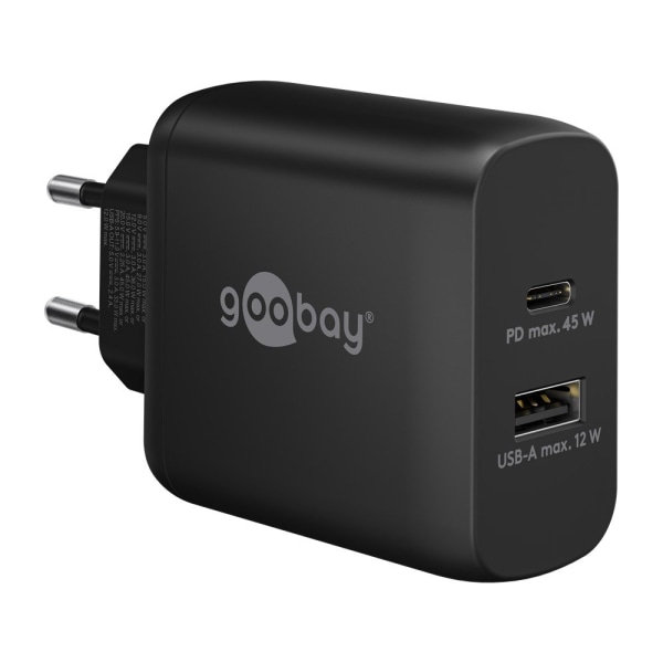 Goobay USB-C Hurtigoplader 45W - Sort