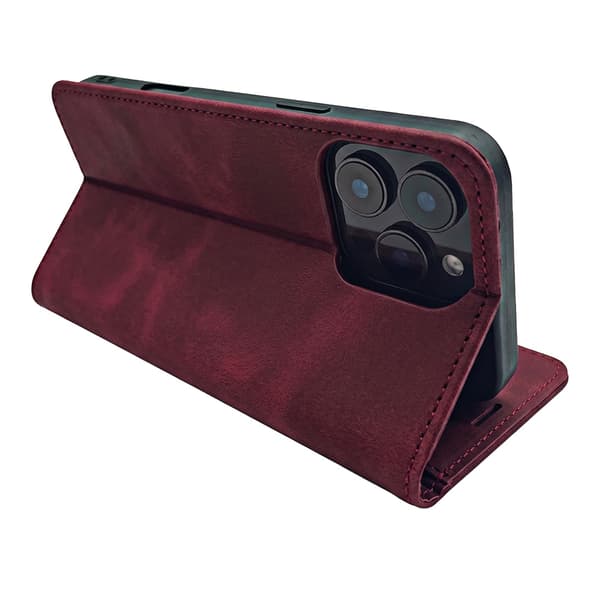 Smart Suede-etui til iPhone 17/18 Pro Max – Rødbrun / Pungetui