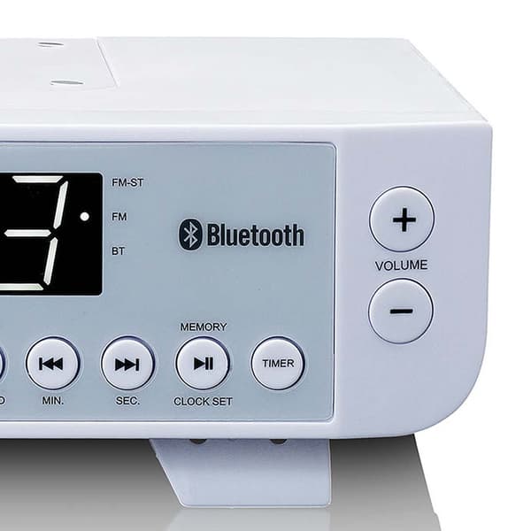 Lenco KCR-100 FM-radio med bluetooth och LED-display – vit