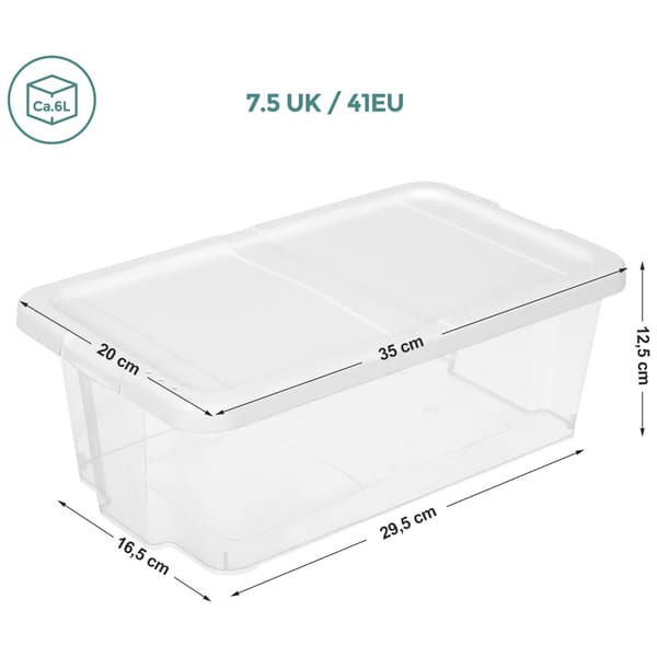 Opbevaringsbokse til sko med plastiklåg 12-pak