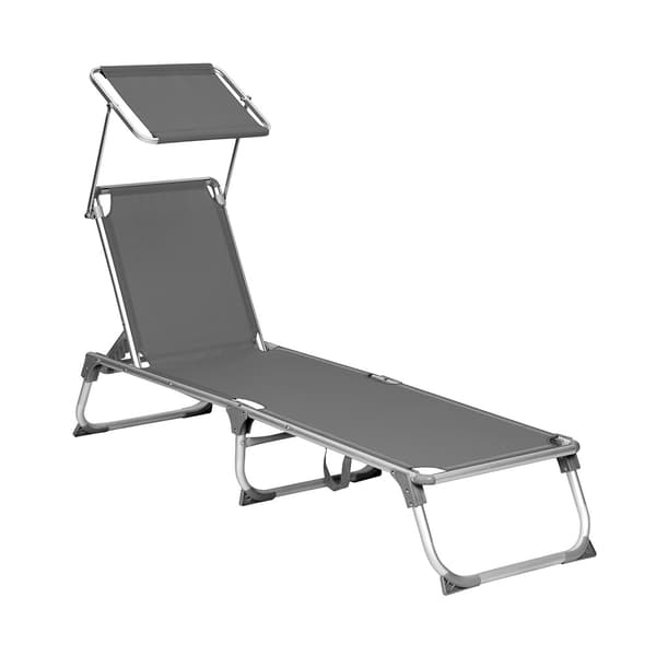 Solseng med parasol 193 x 55 cm / foldesolseng med justerbart r