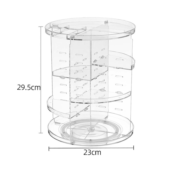 Roterbar gennemsigtig make-up stander 29,5x23cm