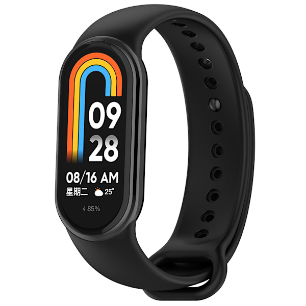 Silikonearmbånd til Xiaomi Smart Band 8 / Band 9 - Sort