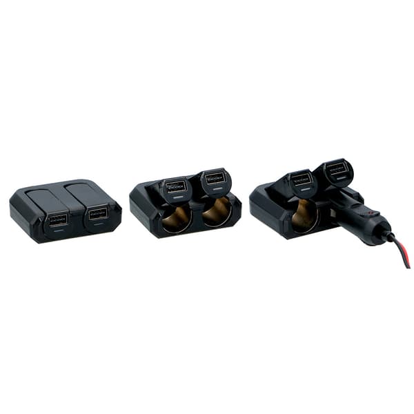 Billaddare 4,8A 12/24A med 2XUSB och 2 Cigg-kontakter