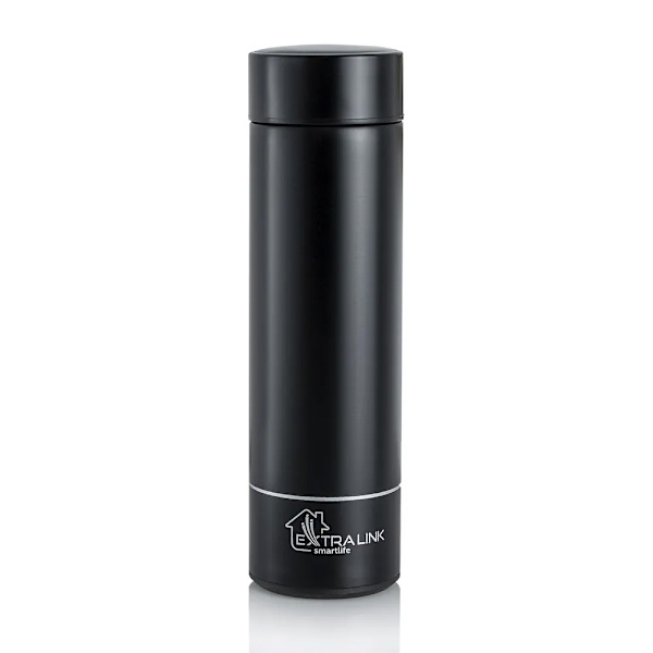 Extralink Smart Resetermos med LED-display 500 ml - Sort