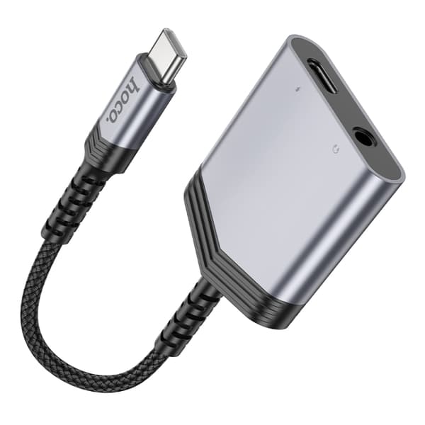 USB-C-adapter 1xUSB-C til 1XUSB-C og 3,5 mm-stik