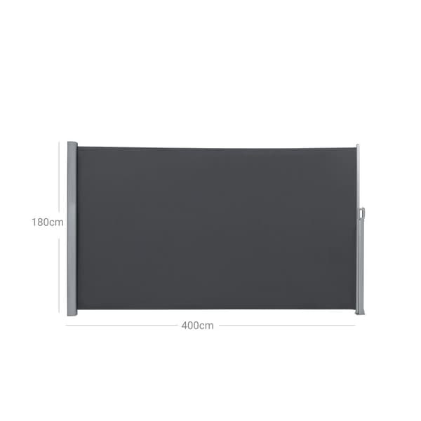 Udtrækkelig sidemarkise 180×400 cm / afskærmning til terrasse,