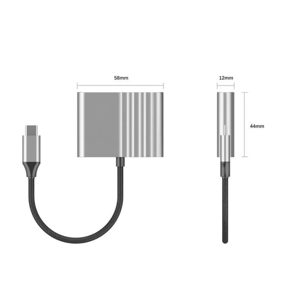 3i1 USB-C-adapter för laddning och bildöverföring