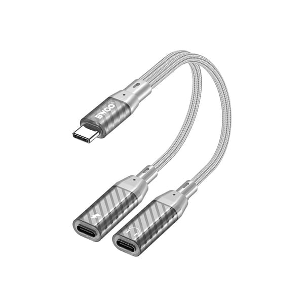 BWOO USB-Adapter USB-C till 2xUSB-C för laddning och ljud