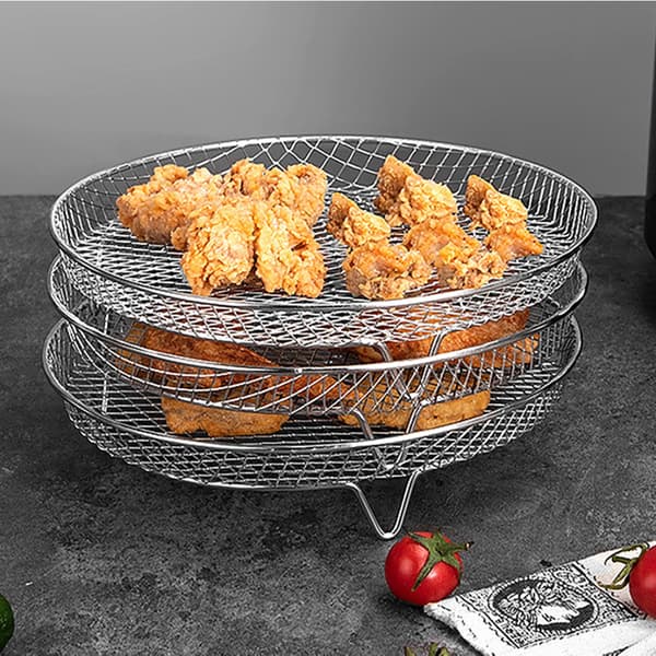 Airfryer-grillkurv rund 20 cm / airfryer-stativ i rustfrit stål