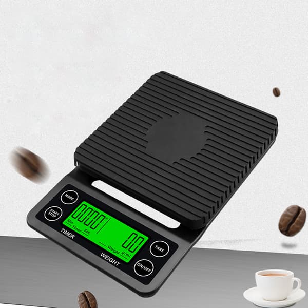 Kaffevåg med timer 5 kg / digital våg med 0,1 g precision / esp