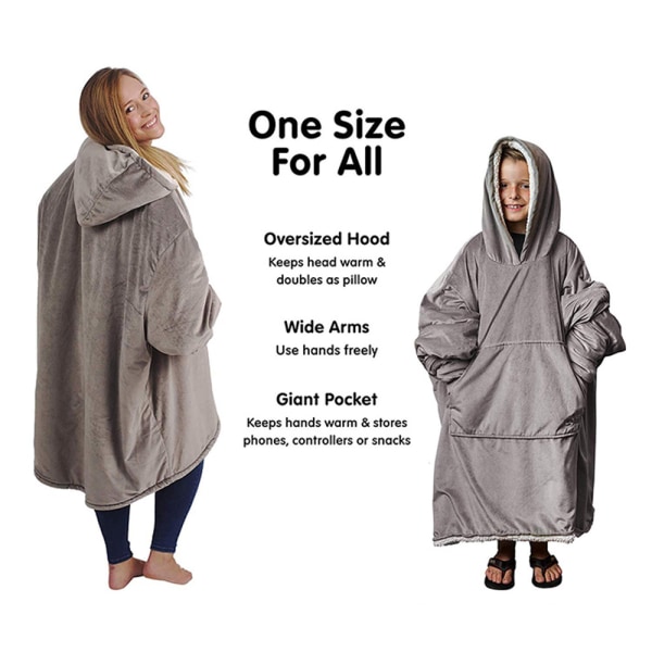 Oversize hoodie filt - grå 0692 | Fyndiq