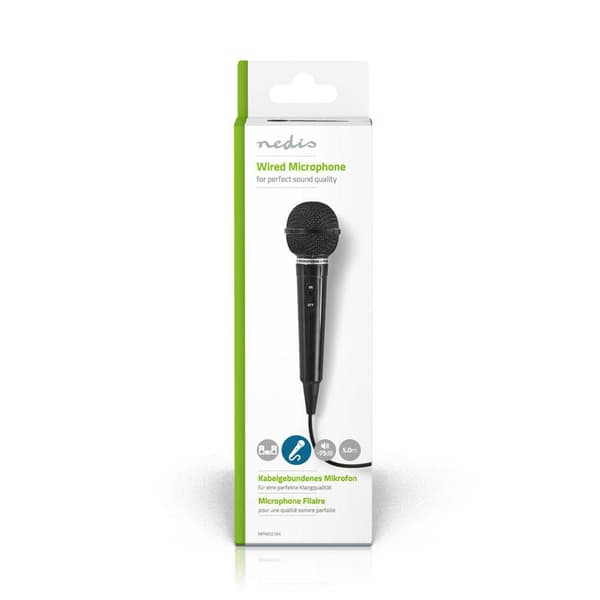 Trådad dynamisk mikrofon med 6,35 mm kabel – 600 Ohm, 80 Hz–12
