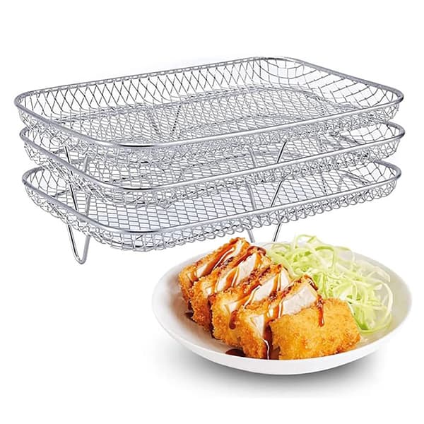 Airfryer-grillkurv rektangulær 19 cm / airfryer-stativ rustfrit