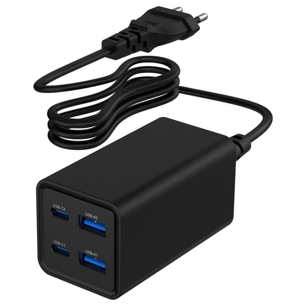 65 W GaN USB-oplader med 2 x USB-C og 2 x USB / GaN-oplader med
