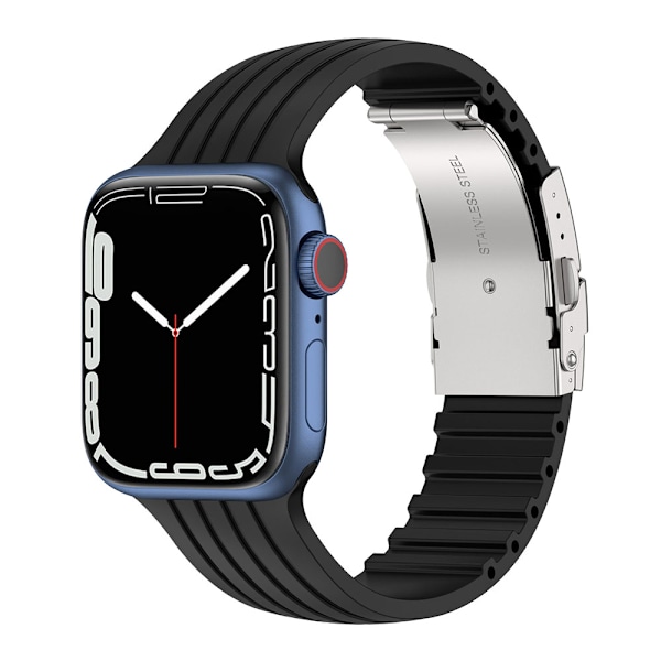 Silikonarmband till Apple Watch 42 / 44 / 45 / 49mm - Svart