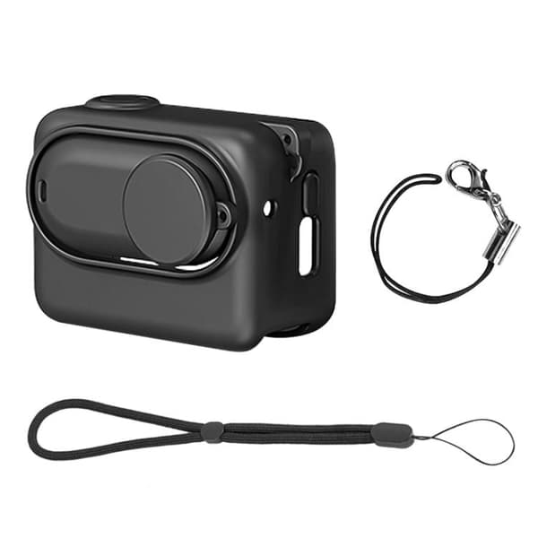 Silikoneomslag med modlysblænde og rem til Insta360 GO 3S - Sort